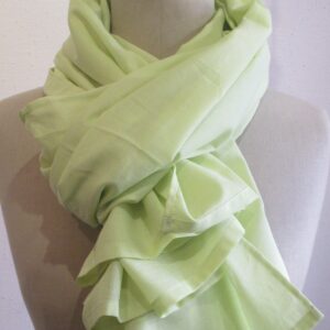 Echarpe – paréo – voile de coton jaune vert