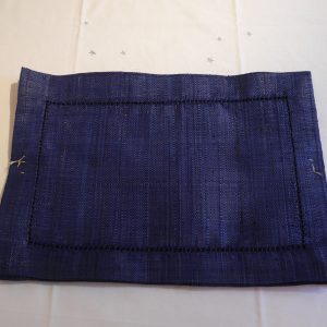 sets de table *6, raphia bleu indigo avec JV