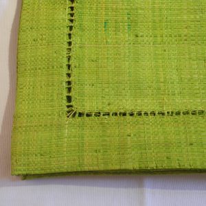 sets de table *6, raphia vert anis avec Jour de Venise